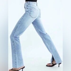 Zara Size 4 Slim Flare High Rise Blue Jeans. Never worn!